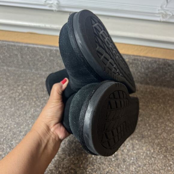 Koolaburra by UGG Women 6.5 Suede Boots Black/Cheetah Print Ankle Bootie Pull On - Picture 6 of 11